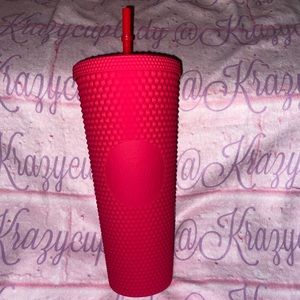 Ruby pink studded Starbucks cup